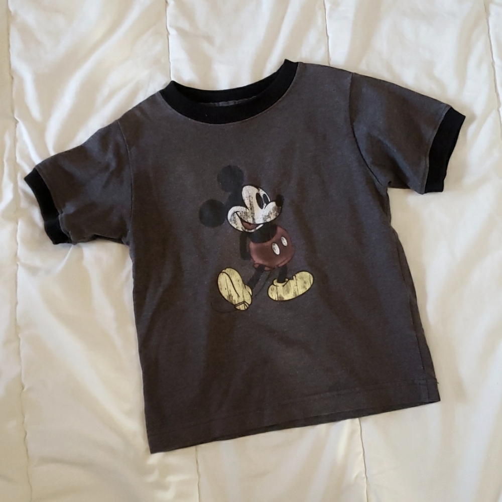Disney Mickey Tee, Black/Gray, Youth Size XXS
